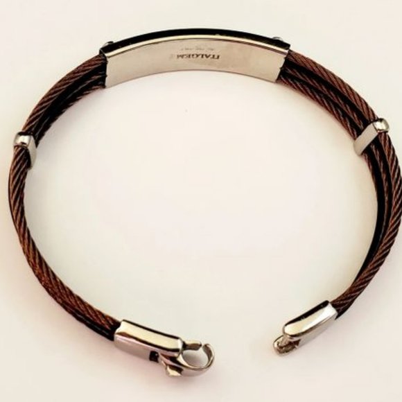 ITALGEM STEEL Men Rose Gold Plated Steel Bracelet.